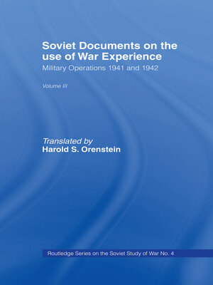 cover image of Soviet Documents on the Use of War Experience